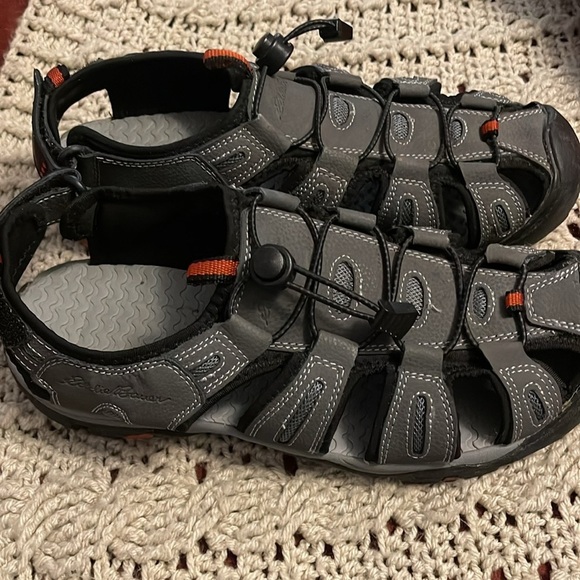 EDDIE BAUER / Tommy gray black fisherman cinch hiking sandals Men’s‎ size 10 - Picture 7 of 17
